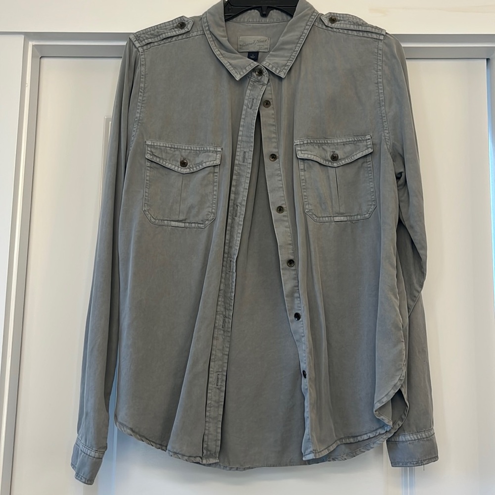 Gray casual button down